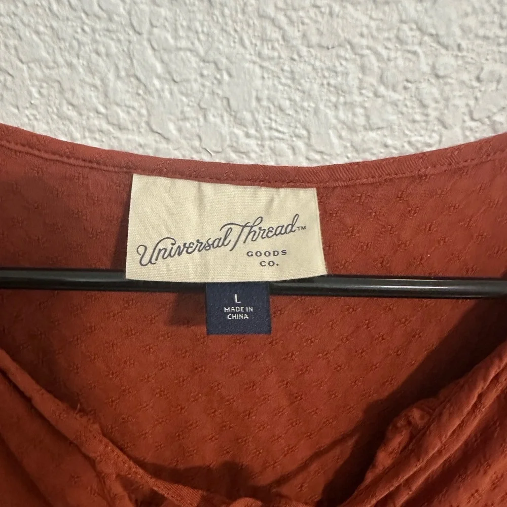Universal Thread Terracotta Blouse L Terracotta Cottagecore Peasant Boho Prairie - Picture 3 of 4